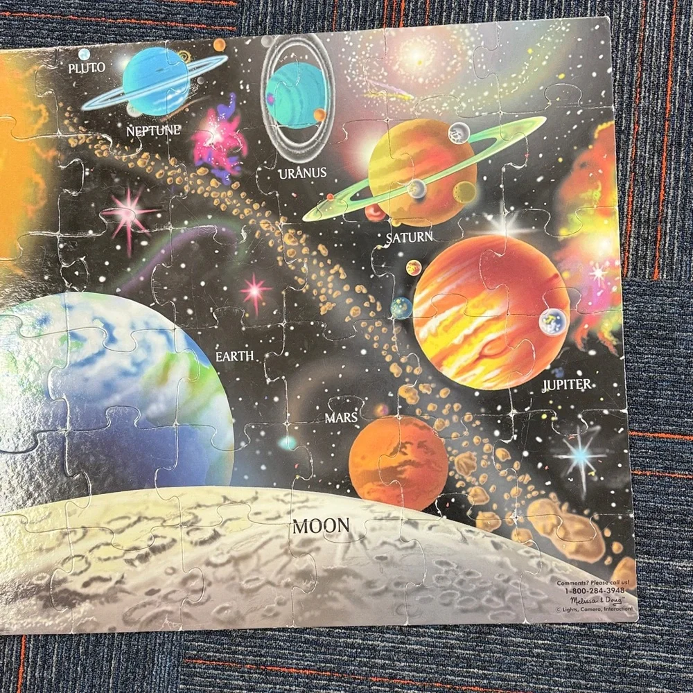 MELISSA & DOUG SOLAR SUSTEM JUMBO JIGSAW PUZZLE AGES 3+ (2 x 3 Feet) 48 PIECE